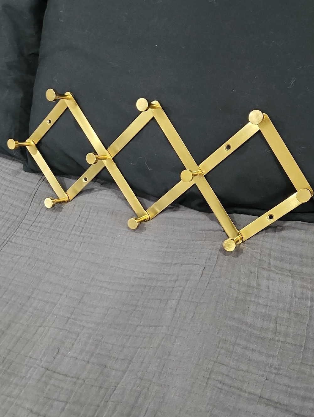 Gold Expandable Wall Hook Rack - Modern Home Wall Decor